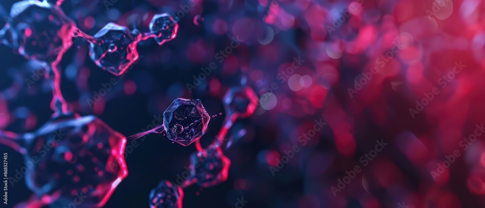 Poster a contemporary science explosion banner with dynamic splashes of data and digital molecules with cop