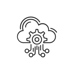 Web Hosting Collection 
outline web icon. Web hosting, servers, CDN, VPN, domains, FTP, internet, backup, SSL, databases and firewalls, and more. Vector illustration