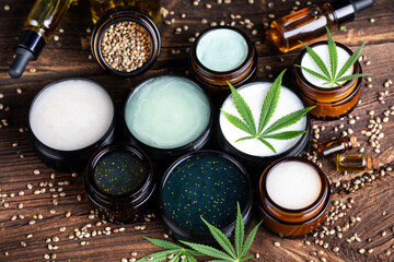 Cannabis cosmetics oil and medical marijuana