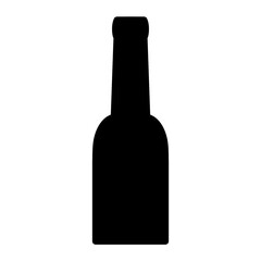 Wine or beer bottle silhouette icon with simple and modern design
