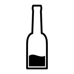 Wine bottle icon with simple and modern design