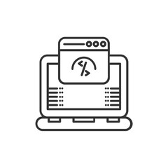 Web Hosting Collection 
outline web icon. Web hosting, servers, CDN, VPN, domains, FTP, internet, backup, SSL, databases and firewalls, and more. Vector illustration