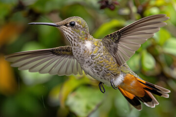 Fototapeta premium Hummingbird in the wild. Beautiful extreme close-up. Chilli.