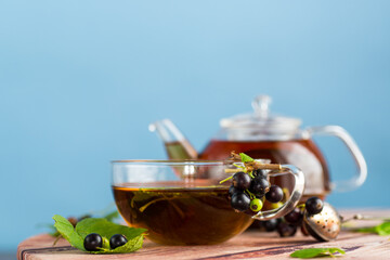herbal tea from currant leaves and berries