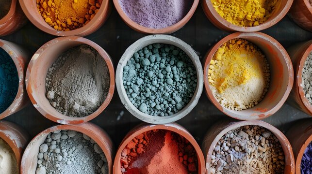 range of cement color additives and pigments in containers