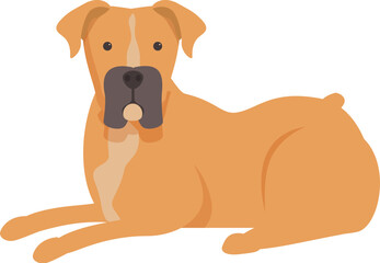 Fototapeta premium Illustration of a big brown dog lying down, enjoying a moment of peace