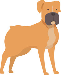 Illustration of a brown boxer dog standing, a short haired breed known for its loyalty and playful nature