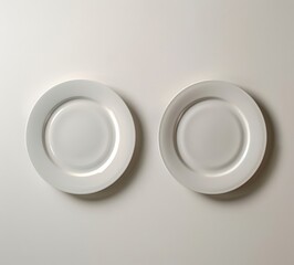 Elegant White Ceramic Dinner Plates on Wall Mount