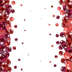 Colorful balls background. Vector background made with gradient meshes. Background design for banner, poster, flyer, card, postcard, cover, brochure. Red balls. 