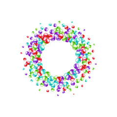 Beautiful ball round holographic gradient iridescent background colorful illustration. eps 10