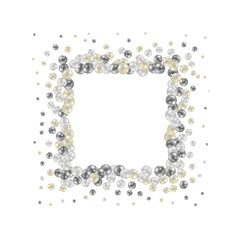 Photo frame made of silver and gray balls. Decorative element. eps 10