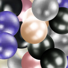 Vibration on the surface of the liquid. Abstract Color Background of pearl. Colorful balls. eps 10
