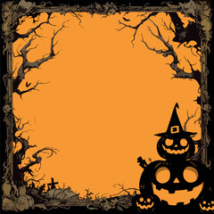Happy halloween banner or party invitation background. Vector illustration.