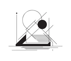 Minimalist Geometric Shapes vector art graphic resources silhouette vector style, white background