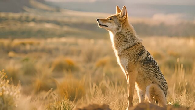 A coyote howls in the distance, its sombre scream resonating throughout the barren terrain.
