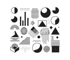 Minimalist Geometric Shapes vector art graphic resources silhouette vector style, white background