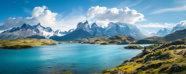 Panoramic Beauty of Torres del Paine National Park - Capturing Chilean Wilderness Grandeur