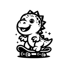 Dinosaur logo design inspiration.Cute baby dinosaur playing football logo design.