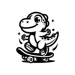 Dinosaur logo design inspiration.Cute baby dinosaur playing football logo design.