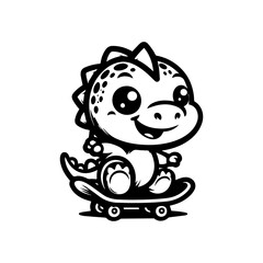 Dinosaur logo design inspiration.Cute baby dinosaur playing football logo design.