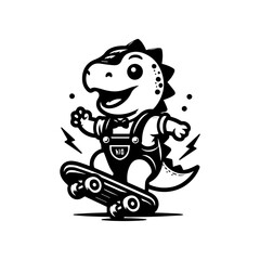 Dinosaur logo design inspiration.Cute baby dinosaur playing football logo design.