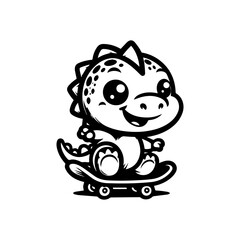 Dinosaur logo design inspiration.Cute baby dinosaur playing football logo design.