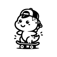 Dinosaur logo design inspiration.Cute baby dinosaur playing football logo design.