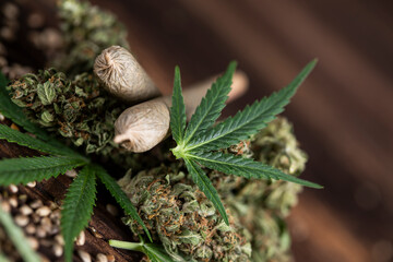 Blunt, Cbd,  Marijuana bud with cannabis