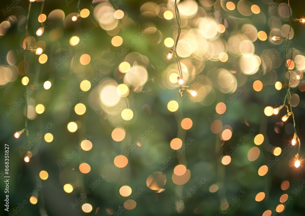 Poster string lights bokeh background