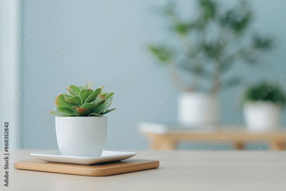Poster close-up high resolution tablet displaying detailed product mockup on stand with soft blurred backgr