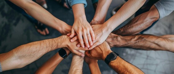 Hands Together in Unity and Support