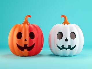 Spooky Season Spectacular Halloween Costumes in Vibrant Split-Complementary Colors 3D Render