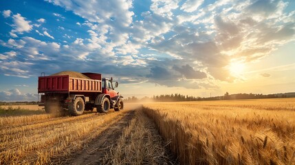 Fototapeta premium truck on the field