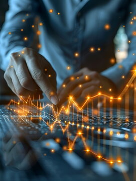 Financial chart of marketing analysis, abstract, analitics data. AI generated