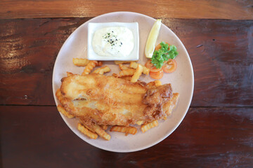 fish and chip or fried fish with French fries