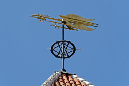 Wetterhahn auf derm Dach des Tores zum langen Domberg, Tallinn, Estland