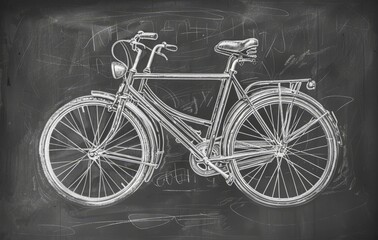 Obraz premium Vintage Bicycle Chalk Drawing