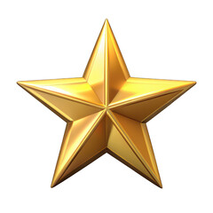 Gold star 3d isolated on transparent background