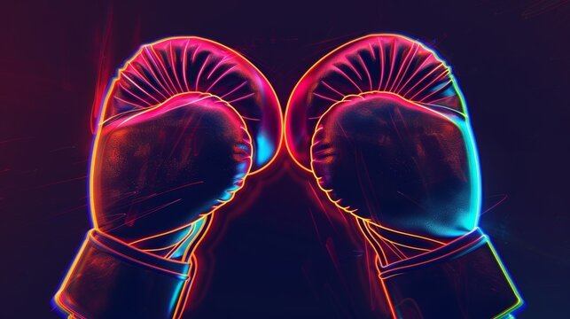 Neon Boxing Gloves for Sport-Themed Designs, Posters, and Branding Materials
