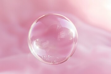 Transparent Bubble on Pink Background