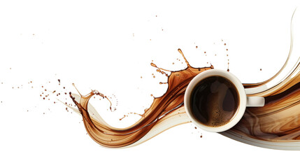 Abstract coffee cup design on white background