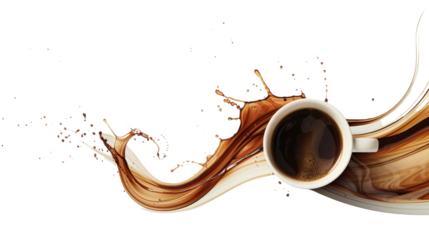 Abstract coffee cup design on white background