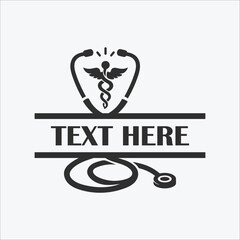 medical logo stethoscope logo healthcare logo Monogram Logo