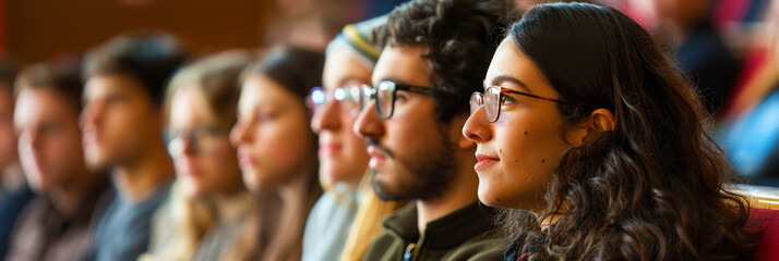 Image of a large group of students attending a lecture..
