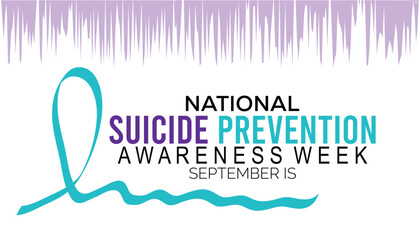 Vector illustration on the theme of National suicide prevention week observed each year during September banner, Holiday, poster design.