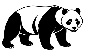 Panda black silhouette clip illustration Vector art