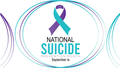 Obraz premium Vector illustration on the theme of National suicide prevention month observed each year during September banner, Holiday, poster design.
