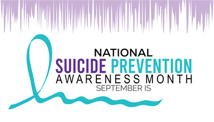 Vector illustration on the theme of National suicide prevention month observed each year during September banner, Holiday, poster design.