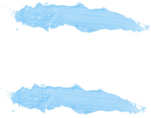 Fototapeta premium Blue paint brush strokes isolated on transparency background. Acrylic paint smears
