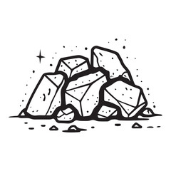 Simple limestone logo or icon design, black vector illustration on white background